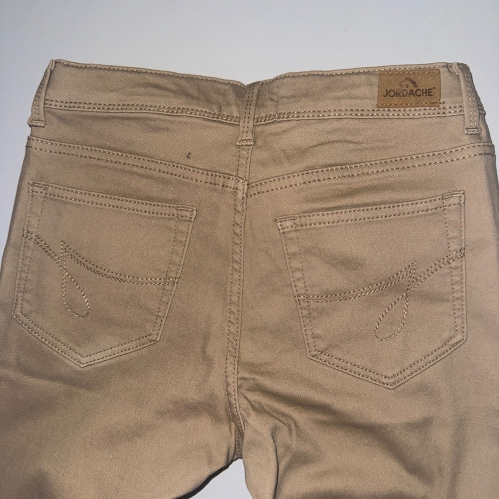 Jordache Skinny Pants Girls Size 14 Khaki Tan Stretch Twill 5-Pocket Casual Slim - Picture 4 of 11